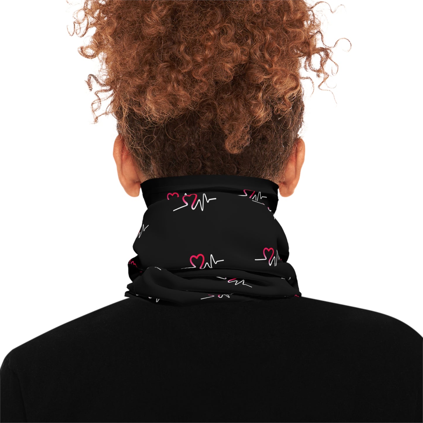 Heart Beat Pattern Lightweight Neck Gaiter, Face Cover