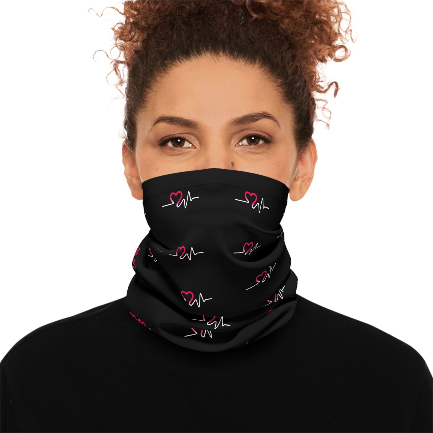 Heart Beat Pattern Lightweight Neck Gaiter, Face Cover