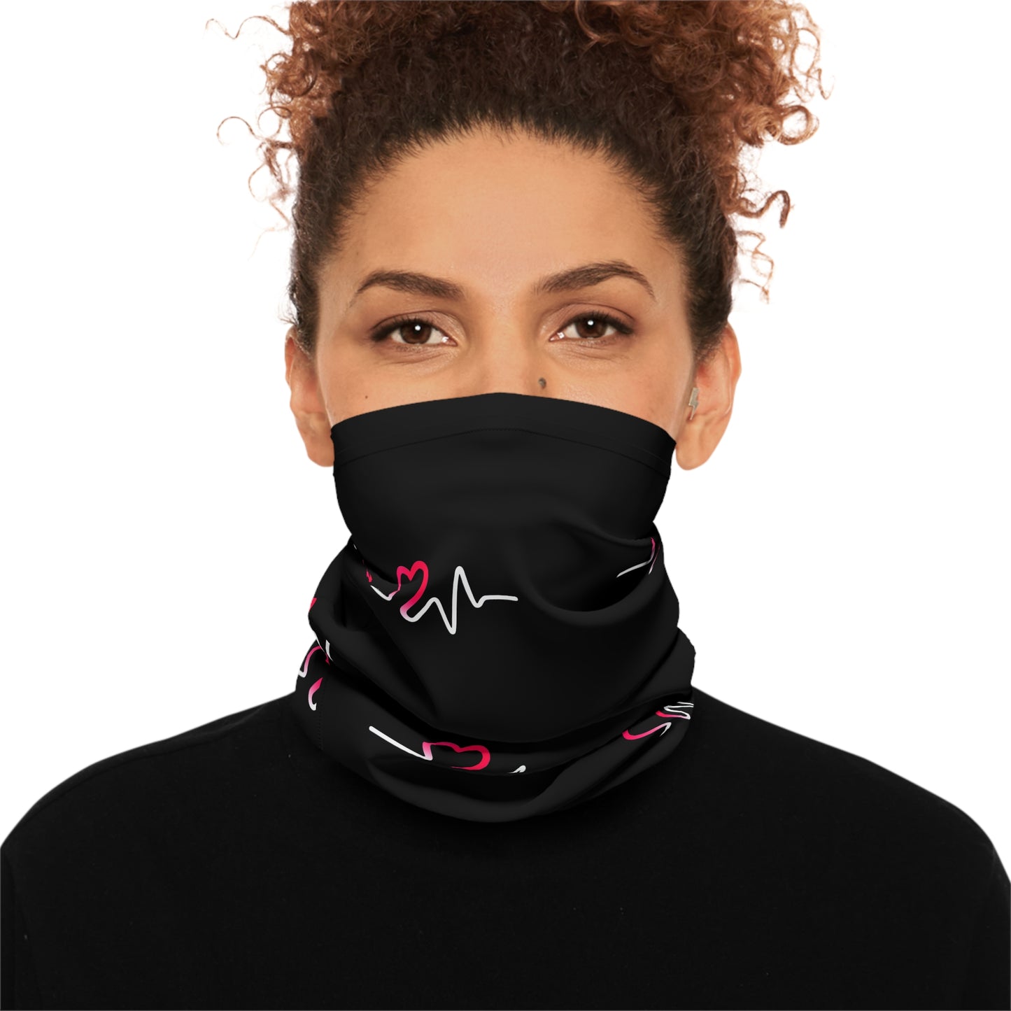 Heart Beat Pattern Lightweight Neck Gaiter, Face Cover